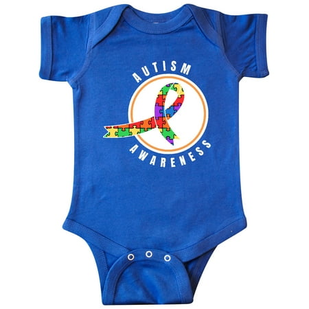 

Inktastic Autism Awareness Month with Puzzle Piece Ribbon and Circle Gift Baby Boy or Baby Girl Bodysuit