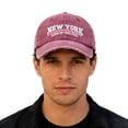thumbnail image 5 of New York Baseball Cap for Men Women Ripped Washed Distressed Letter Embroidery Dad Hat, 5 of 5