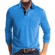 thumbnail image 1 of pstuiky Camisas casuales de manga larga para hombre, Blusa/camisa informal y de moda para hombre, de color liso, con cuello vuelto y bolsillos camisetas de hombre xxl, 1 of 7