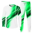 thumbnail image 5 of Wavsuf Sweatsuits 2pcs Sets Mens Jogger Set Long New Motion Shirt Sweatshirt and Sweatpants Green Size L, 5 of 5