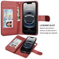 thumbnail image 3 of For Apple iphone 16e Case Wallet with Credit Card Holder for Women Men, Flip PU Leather Wallet Phone Case for iphone 16e 2025, Tekcoo Detachable Magnetic Kickstand Cover with Wrist Strap, Wine Red, 3 of 7