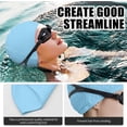thumbnail image 3 of Gorro de natación de silicona, gorro de baño cómodo, ideal para cabello rizado, corto, medio largo, gorro de natación para mujeres y hombres, gorros de ducha que mantienen el peinado sin cambios Xemadio LRWJ848-3, 3 of 8