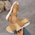 thumbnail image 6 of Viluyesy Womens Platform Sandals, Open Toe Comfort Casual Wide Width Summer Casual Shoes Khaki, 6 of 7