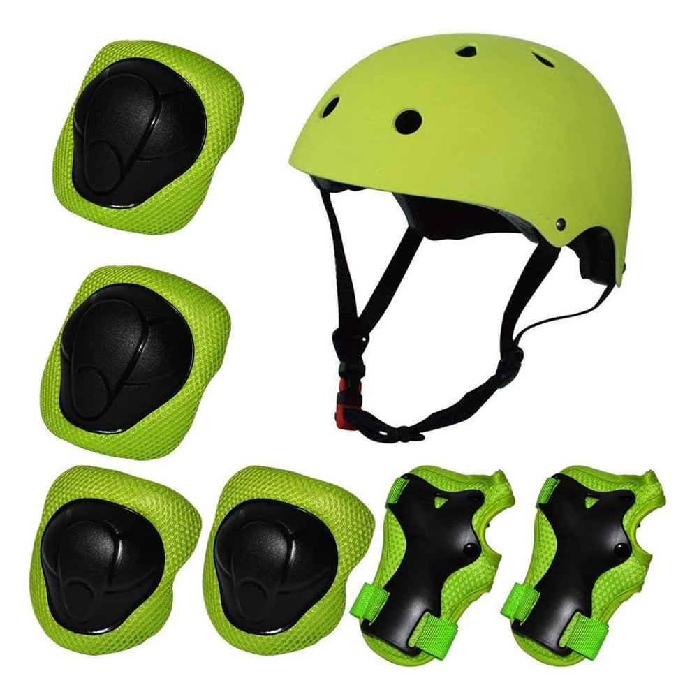 7Pcs Kids Safety Helmet Knee Elbow Pad Sets For Cycling Skate Bike