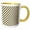 Yellow/White, variant on 3drose, Diagonal Stripe Stepped Zig Zag Pattern Gradient Brown, 15oz Two-tone Yellow Mug