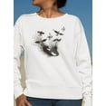thumbnail image 2 of Birds Grunge Composition Sweatshirt Women -Image by Shutterstock, Female 4X-Large, 2 of 4
