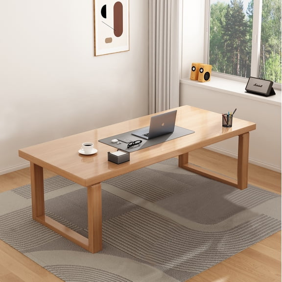 BALANBO 55 inch Executive Desk, Large Computer Office Desk Workstation, Modern Wood Writing Table