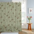 thumbnail image 4 of Shower Curtains for Bathroom, Sage Green Floral Waterproof Fabric Shower Curtain, Vintage Spring Botanical Flowers Decorative Bathroom Curtain for Bathtub, 66"x72", No Hooks Included, 4 of 9