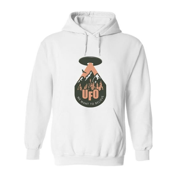 Ufo Over The Mountains Graphic Hoodie Men -Image by Shutterstock, Male Small