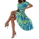 thumbnail image 2 of VISgogo Vestido de verano para mujer, manga corta, cuello en V, estampado a la moda, cierre de botón, vestido con cinturón VISgogo moda, 2 of 9