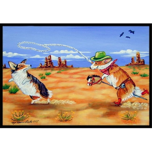18 x 27 in. Corgi Indoor Outdoor Mat