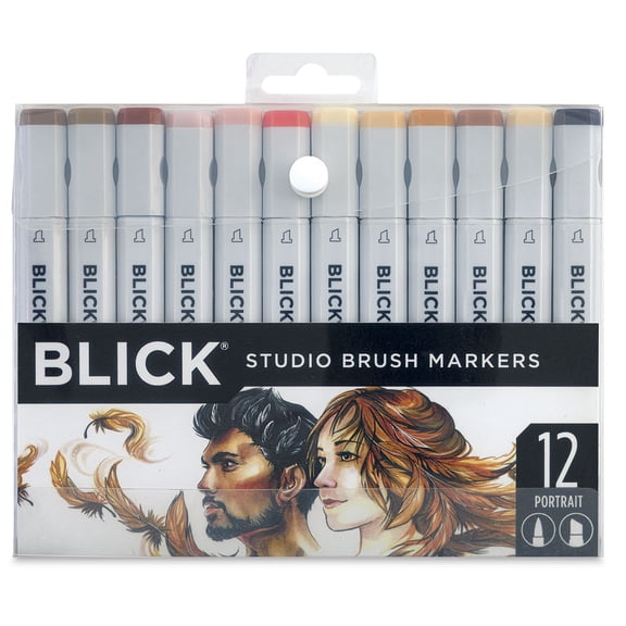 Blick Studio Brush Markers -  Set of 12, Portrait Colors