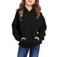 thumbnail image 5 of Hicidod Girls Hoodies Long Sleeve Fleece Lined Kids Pullover Tops Winter Warm Fashion Solid Casual Hooded Boys Sweatshirt, 5 of 7