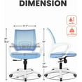 thumbnail image 3 of Office Desk Computer Chair Ergonomic Mesh Gaming Mid Back Seat with Comfy Lumbar Support Adjustable Height Swivel for Home Task (Blue), 3 of 8