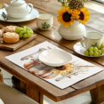 thumbnail image 6 of Fall Placemats 12x18 Inch Set of 4 Autumn Harvest Pumpkin Sunflower Flowers Wheat Leaf Table Mat Seasonal Farmhouse Country Washable Linen Place Mats for Dining Table Kitchen Decor, 6 of 6