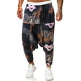 thumbnail image 2 of WEAIXIMIUNG Mens Overalls for Work Men's Hop Loose Linen Harlan Low Rise Jogging Sweatpants, 2 of 9