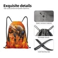 thumbnail image 4 of Saiise Honeybee On Vibrant Flower Pattern Sports Drawstring Backpack - String Swim Gym Bag with Wet Proof Pocket for Women&Men-Small, 4 of 6