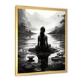 thumbnail image 2 of Designart "Meditative Woman in Lotus Pose during Yoga I" Spiritual Framed Wall Art - Global Grey Meditation Entryway Framed Wall Art, 2 of 6