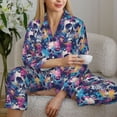 thumbnail image 6 of Fotbe cool Skull colorful Pattern Long Sleeve Pajama Set for Women,Sleepwear Set,2-piece Loungewear Set,Soft PJs Comfy Nightwear with Pockets -Medium, 6 of 7