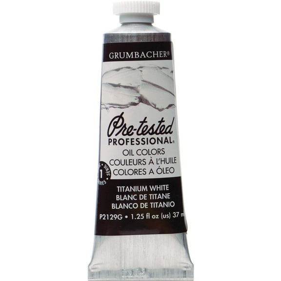 Grumbacher Pre-Tested Oil Color, 37ml Tube, Titanium White