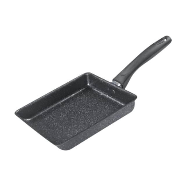 Tamagoyaki tortilla japonesa sartén freír freiding desayuno portátil utensil huevo utensilios de cocina no cooks de recubrimiento para acampar para Pan19x15cm de negro