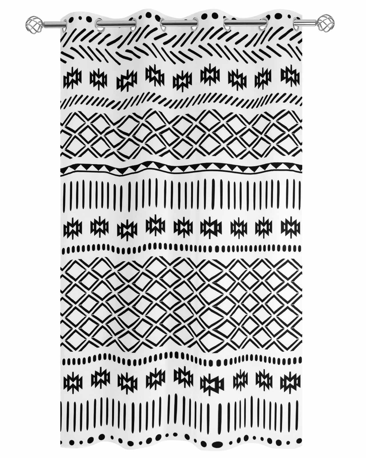 Abstract Art Outdoor Curtains for Patio, Geometric Privacy Drapes Grommet Waterproof Outside Curtains for Porch/Cabana/Balcony 54"x 108", 1 Panel