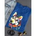 thumbnail image 3 of Pastell Colorful And Happy Husky T-Shirt Women -Weekday Best Designs, Female Medium, 3 of 4