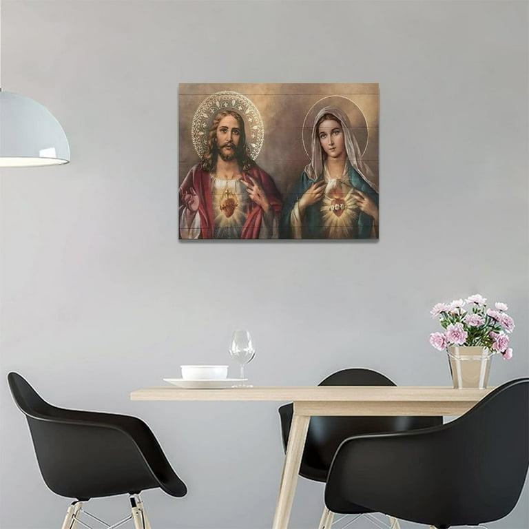 Jesus Christ and Virgin Mary wall decor, Jesus Christ, Holy