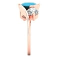 thumbnail image 3 of Three-Stone Engagement Ring for Women - 3.5ct Simulated Turquoise in 14K Rose Gold Promise Ring, 3 of 7