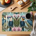 thumbnail image 2 of Two Parrots Placemats Set of 1, Summer Animal Leaf Vintage Watercolor Non-Slip Place Mats Washable Table Mats for Kitchen Dining Table Decorations Indoor/Outdoor, 2 of 9