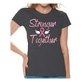thumbnail image 1 of Awkward Styles Breast Cancer T-Shirt Stronger Together Ribbon T Shirts for Women, 1 of 4