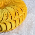 thumbnail image 5 of HIG Set of 2 Pumpkin Pleated Round Throw Pillows, Soft Velvet, Yellow, 14.5" Diameter, 5 of 7