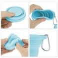 thumbnail image 3 of Unique Bargains 1Pc Collapsible Cups Portable Folding Cup with Carabiner Folded Height 1.8cm Camping Water Cup 180ml Light Blue, 3 of 5