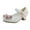 White, variant on ZACPNCV Girls Dress Shoes Mary Jane Flower Girls Shoes Cute Princess Low Heels for School Wedding Party Black 6-6.5 Years