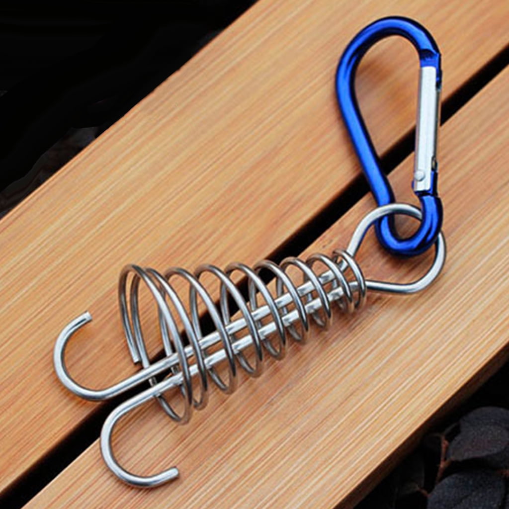 Details about   Tent Hooks Board Pegs with Carabiner Hook Spring Octopus Deck Peg Rope Buckle 