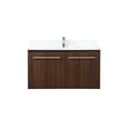 thumbnail image 3 of 36 inch single bathroom vanity in walnut with backsplash, 3 of 8