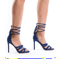 thumbnail image 2 of BREC Strappy Stiletto Sandals, Blue, 9, 2 of 5