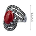 thumbnail image 5 of BAYAIXZ Ring Women Boho Ethnic Bride Wedding Crystal Ring Antique Big Stone Rings for Women Vintage Wedding Jewelry Rings Womens Wedding Ring Wedding Ring Women (Red,9), 5 of 5