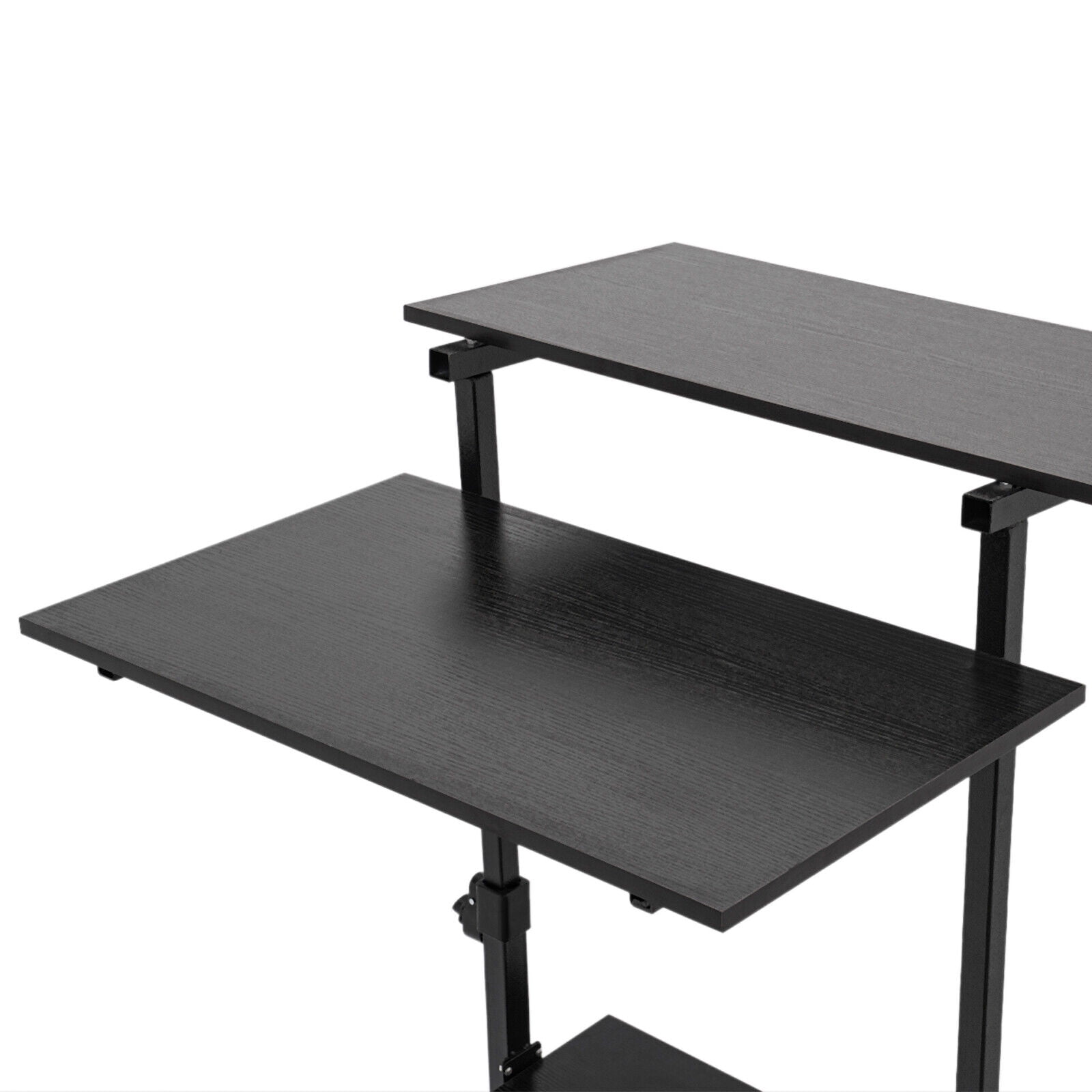 Mobile Standing Desk Rolling Stand Up Desk Cart for Home Office Black, 27 inch