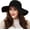 Black, variant on Women's   Foldable Wide Brim Retro Fedora Floppy Felt Bowler Hat