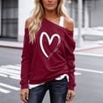 thumbnail image 2 of yillto Women's off Shoulder Tops Long Sleeve Casual Shirts Loose Lightweight Sweatshirt Fashion Ruched Tunics, 2 of 6