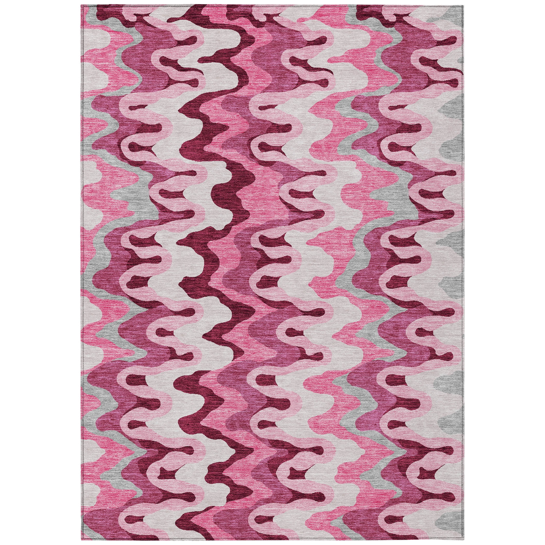 Addison Rugs Chantille Indoor/Outdoor Transitional Waves Blush Washable Rectangle Rug, 9' x 12'