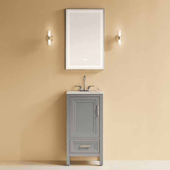 Fully Assembled 18'' Freestanding Single Bathroom Vanity with Top