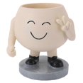 thumbnail image 1 of Flower Pot Cute Smile Standing Succulent Flowerpot Fadeless Resin Plant Pot for Garden Courtyard Cafe Bar Type 1, 1 of 4