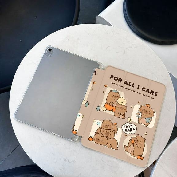 Tuohive iPad Case for iPad Mini4/5 7.9in Auto Wake Sleep TPU Smart Stand Back Cover with Pencil Holder Cartoon Capybara