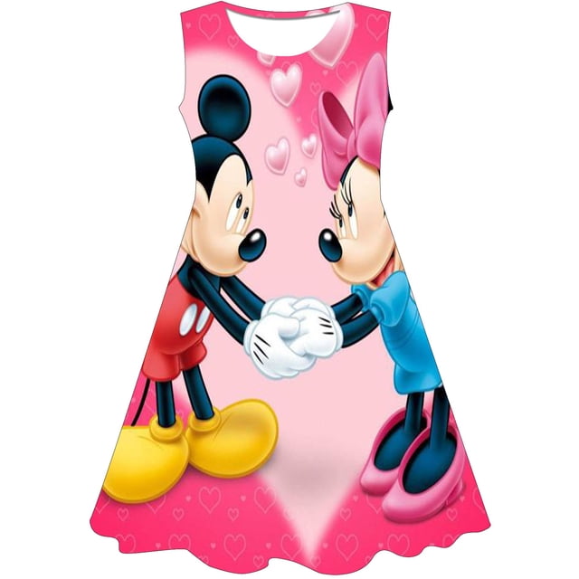 Disney Navidad Mickey vestido niñas dibujos animados Minnie Mouse vestidos princesa ropa niños fiesta ropa 1-10Years3T Gao Jinjia LED