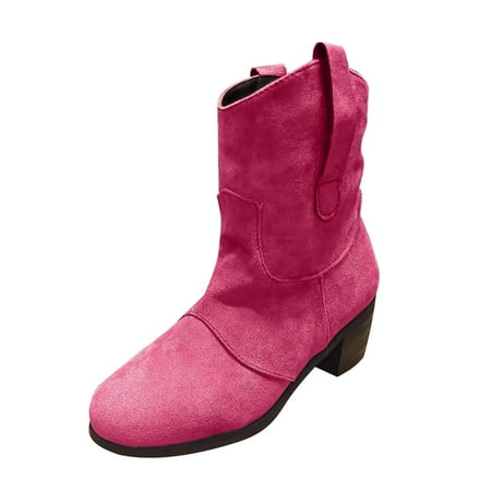 

Sehao womens flat dress shoes Casual Shoes Retro Style Boots Comfortable Roman Ankle Boots Large Size Slip Up Low Heeled Womens Boots Mesh womens winter shoes women casual shoes