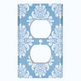 thumbnail image 2 of Metal Light Switch Plate Outlet Cover (Damask Teal Pastel - Single Duplex), 2 of 2