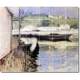 thumbnail image 1 of Ceramic Tile Mural-William Chase Waterfront Painting 428. 72" w x 60" h using (30) 12 x 12 ceramic tiles, 1 of 3