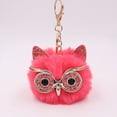 thumbnail image 3 of Cute Owl Keychain Artificial Rabbit Hairy Pom-pom Key Ring Women Bag Pendant, 3 of 23